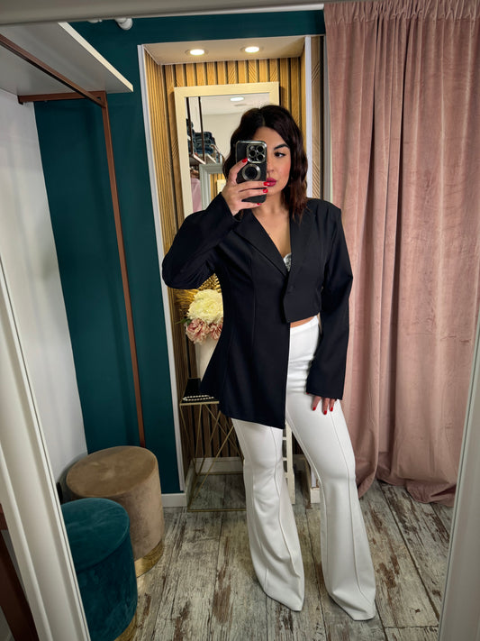 Pantaloni zampa bianco
